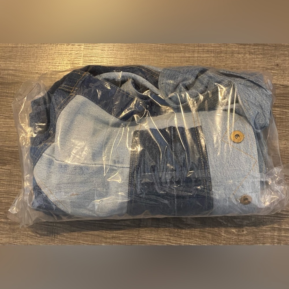 NSF - NEW - Rafi Patchwork Denim Jacket. Medium - Picture 4 of 7